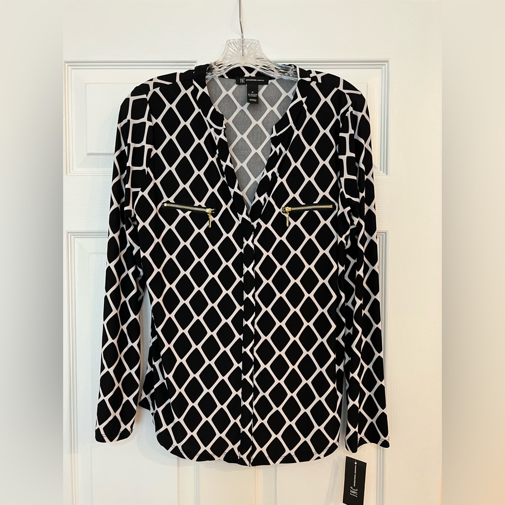 INC Black diamond blouse 💎